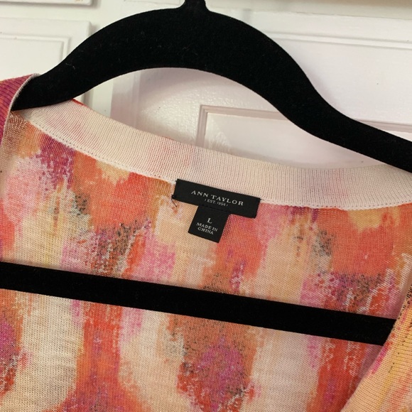 Ann Taylor sunset colorful long sleeve cardigan button up - Picture 4 of 7